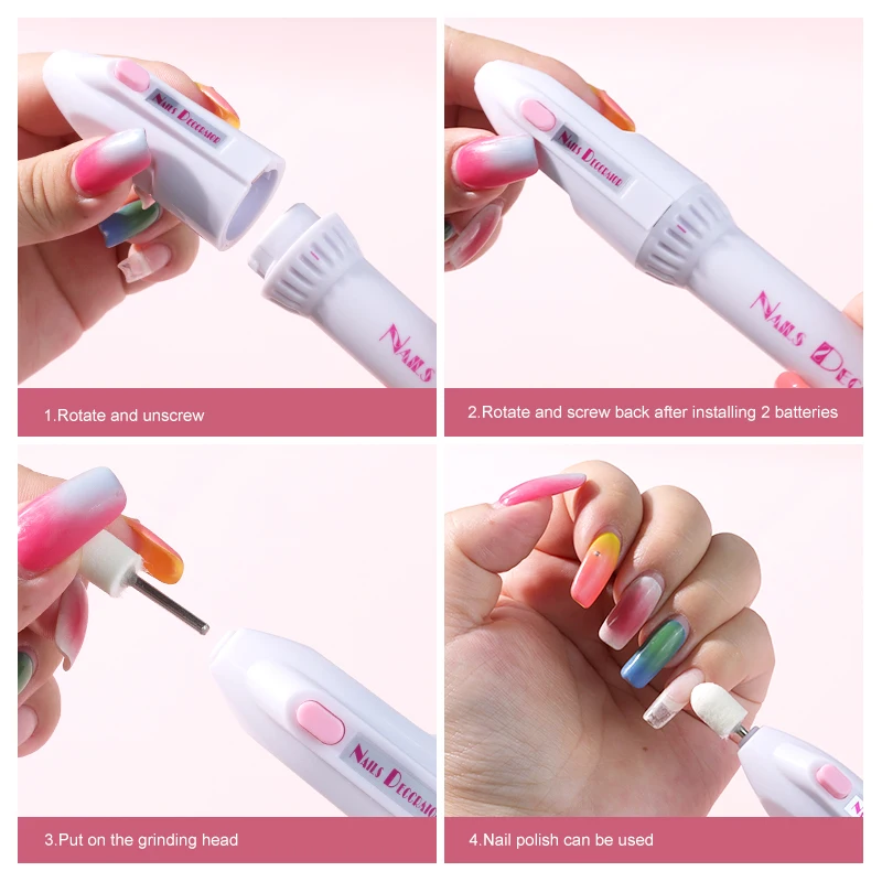 5 In 1 MINI Electric Nail Drill Machine Kit Manicure Pedicure Grinding Polishing Sst Nail Art Sanding File Pen Tools Machine 5