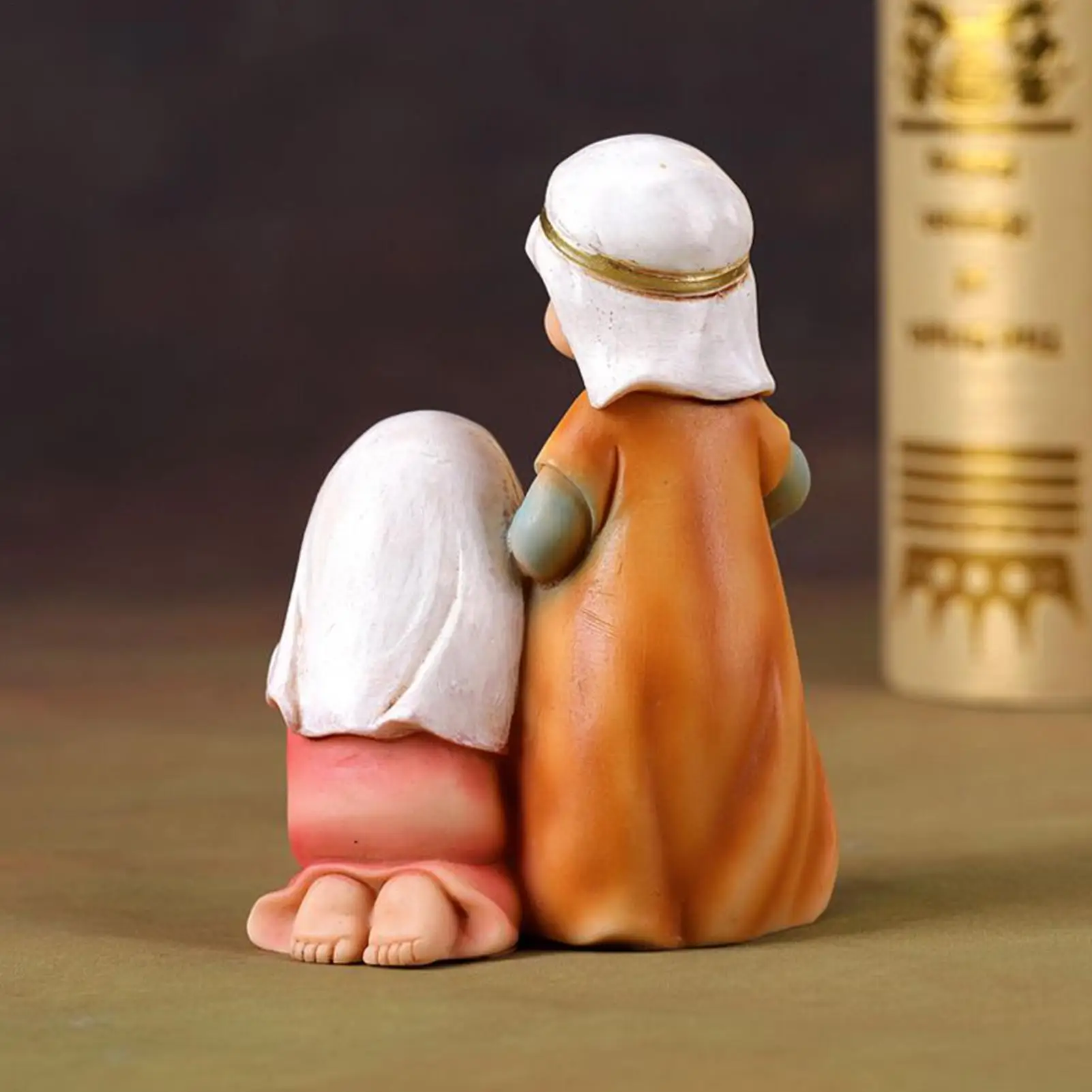 Holy Family Statue Small Resin Christmas Desktop Figurine Decor Home Decoration Statue For Bookcase Window Sill Bookshelf