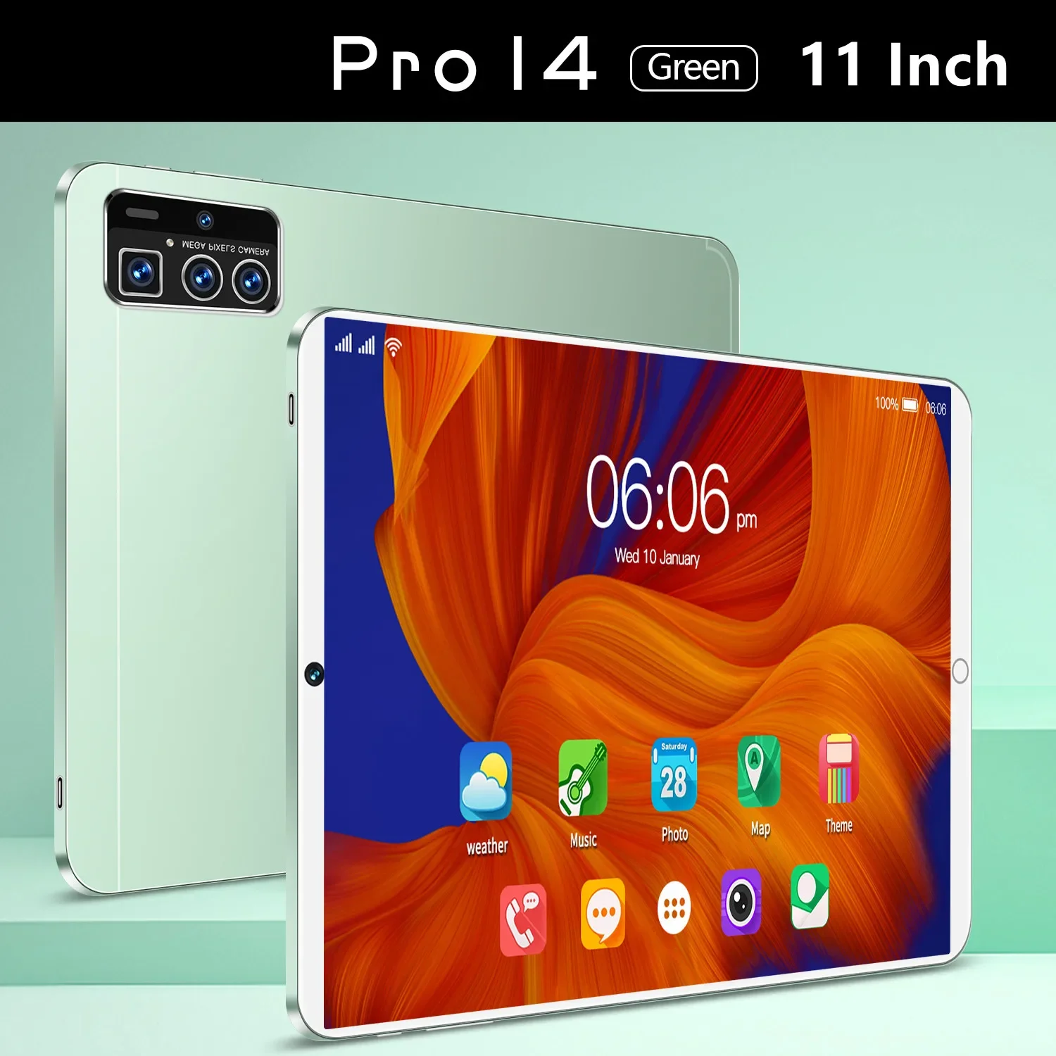 thumbnail image 1 of Tableta de 11 pulgadas, versión global 2023, Android 12, 16 GB, 1 TB, doble SIM, 10 núcleos, WPS, GPS, Bluetooth, red 5G, GPS, WPS, tableta, PC, iPad, 1 of 5