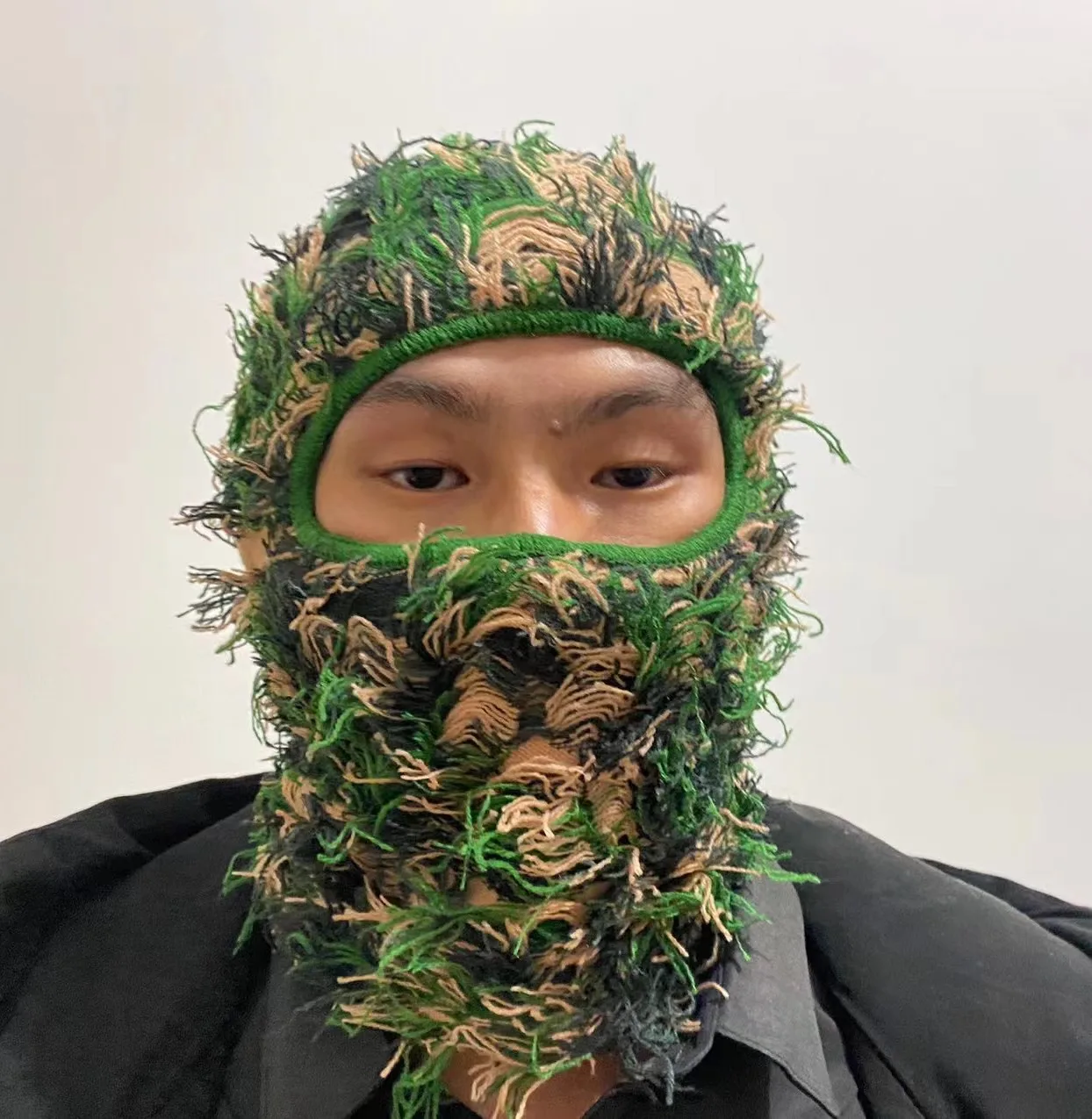 ヒップホップフルフェイスバラクラバディストレストニットスキー