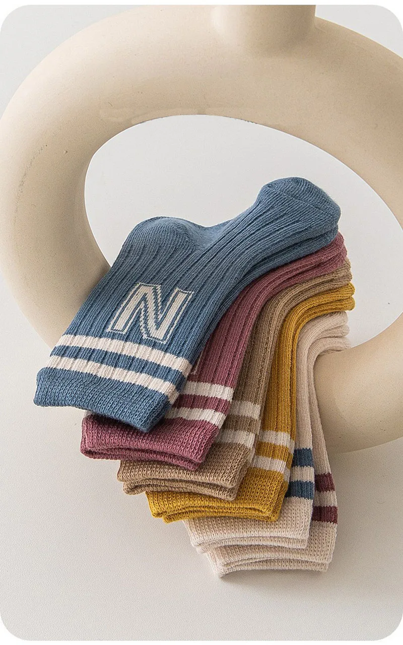 Cute Double Stripe Kids Knee High Socks for Girls