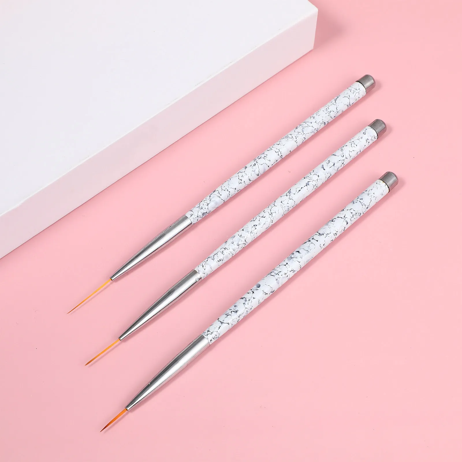 3Pcs 대리석 네일 아트 펜 고품질 매니큐어 DIY 드로잉 브러쉬 네일 아트 액세서리 홈 살롱 도구 매니큐어 도구