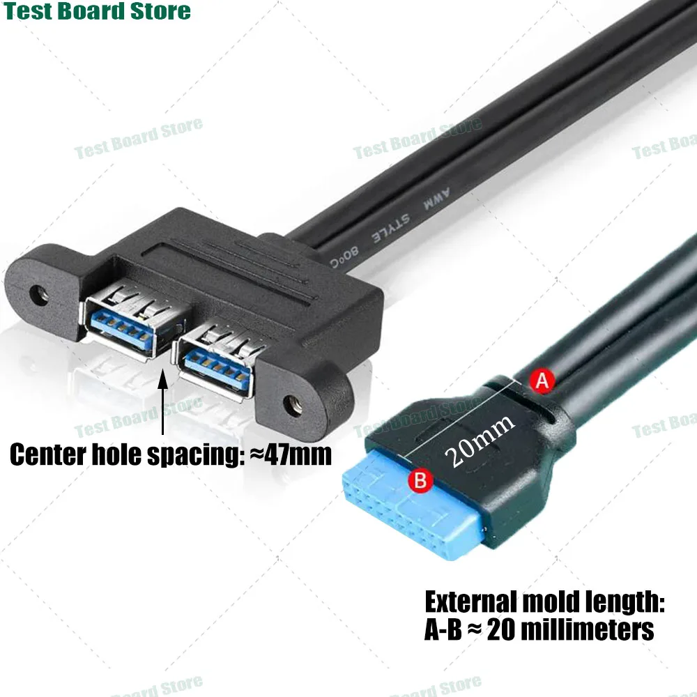 

1Pcs computer connection cable, rear PCI board USB3.0 with screw board, 20P motherboard cable