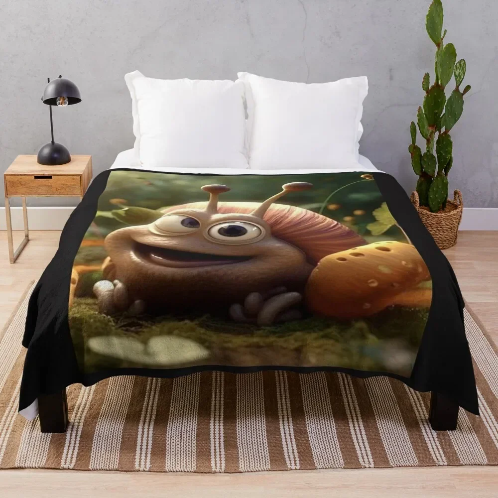 

Cute Colorful Snail Throw Blanket Luxury Thicken Decorative Sofas Blankets
