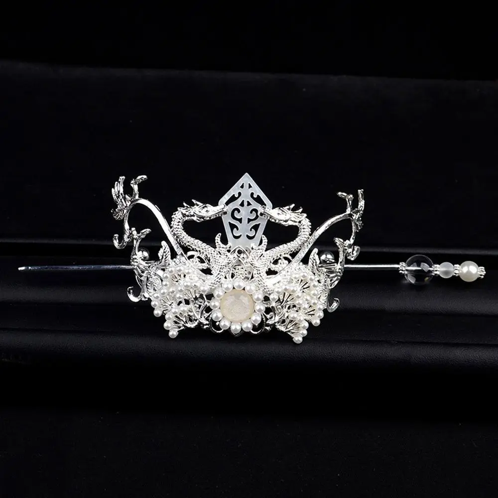 Jewelry Hair Stick Alloy Headwear Crystal Chinese Style Hair Crown Women Tiara Hair Accessories Men Hanfu Ornament