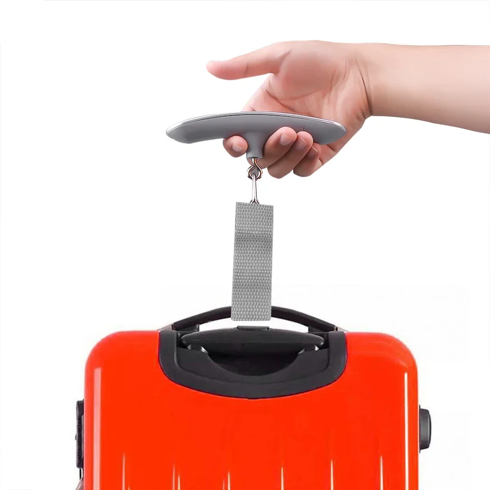 Pèse-bagages électronique 50kg avec rétro-éclairage, balance dynamomètre crochet pour voyage et pêche