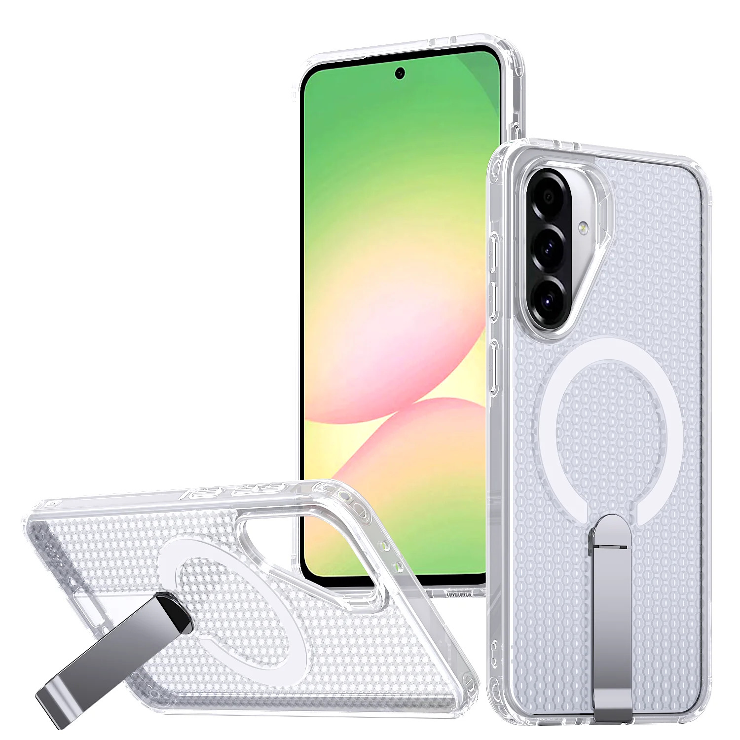 Heat Dissipation Breathable Magnetic Wireless Charging Phone Case with Holder