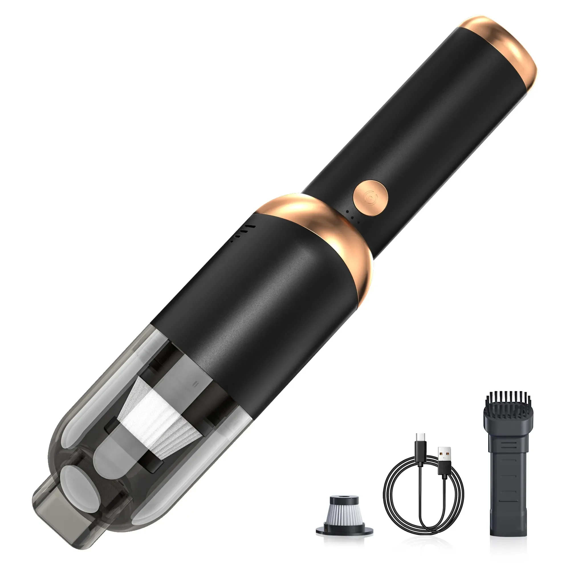 

Compact Mini Handheld Wireless Car Vacuum Cleaner Rechargeable Hand-Cranked Vacuum with Extension Rod