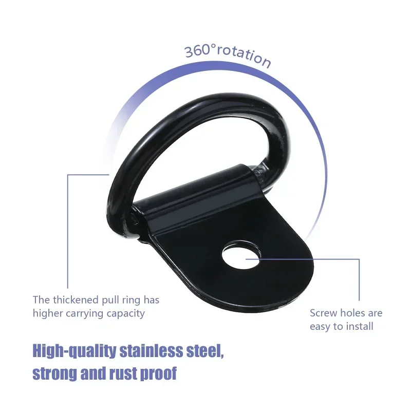 Description Picture 3 of item10Pcs D Rings Tie Down Anchors Ring Pull Hook Stainless Steel Lashing Ring Load Fit for Car Boat Cargo Trailer Vehicles RV Van