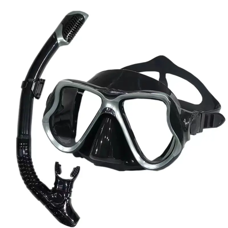 Professional Swimming Waterproof Soft Silicone Glasses Anti-Fog Plating Goggles Full Dry Breathing Tube Diving Mask 4
