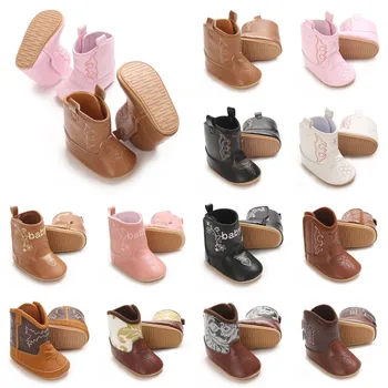 0-1 anni Moda Neonati maschi Ragazze Inverno PU Stivali corti per bambini Stivali per bambini antiscivolo con fondo in gomma 1