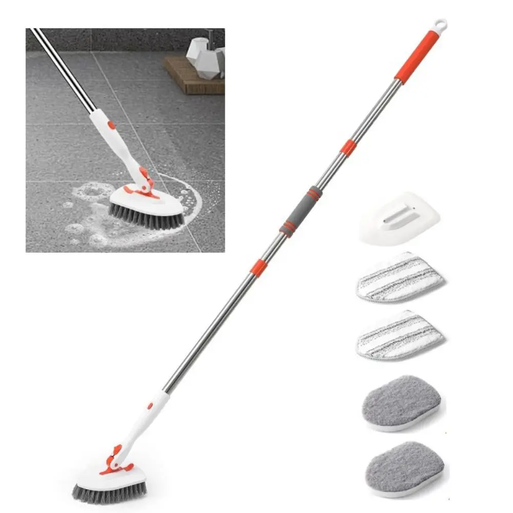 

Сменные насадки-щетки для плитки, скребок для пола, раздвижная длинная ручка, фотощетка со съемными насадками