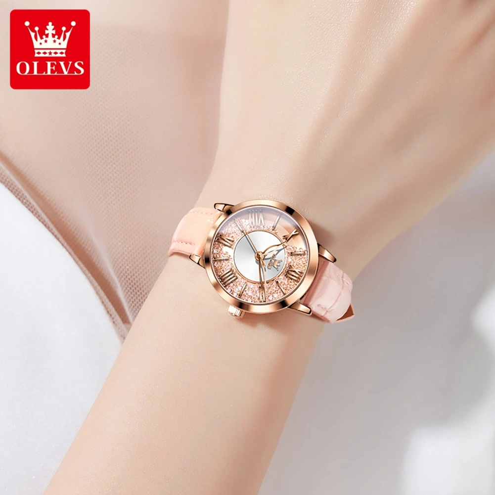 ساعة أوليفيس كوارتز بسيطة للنساء ، نمط حزام ، علام...