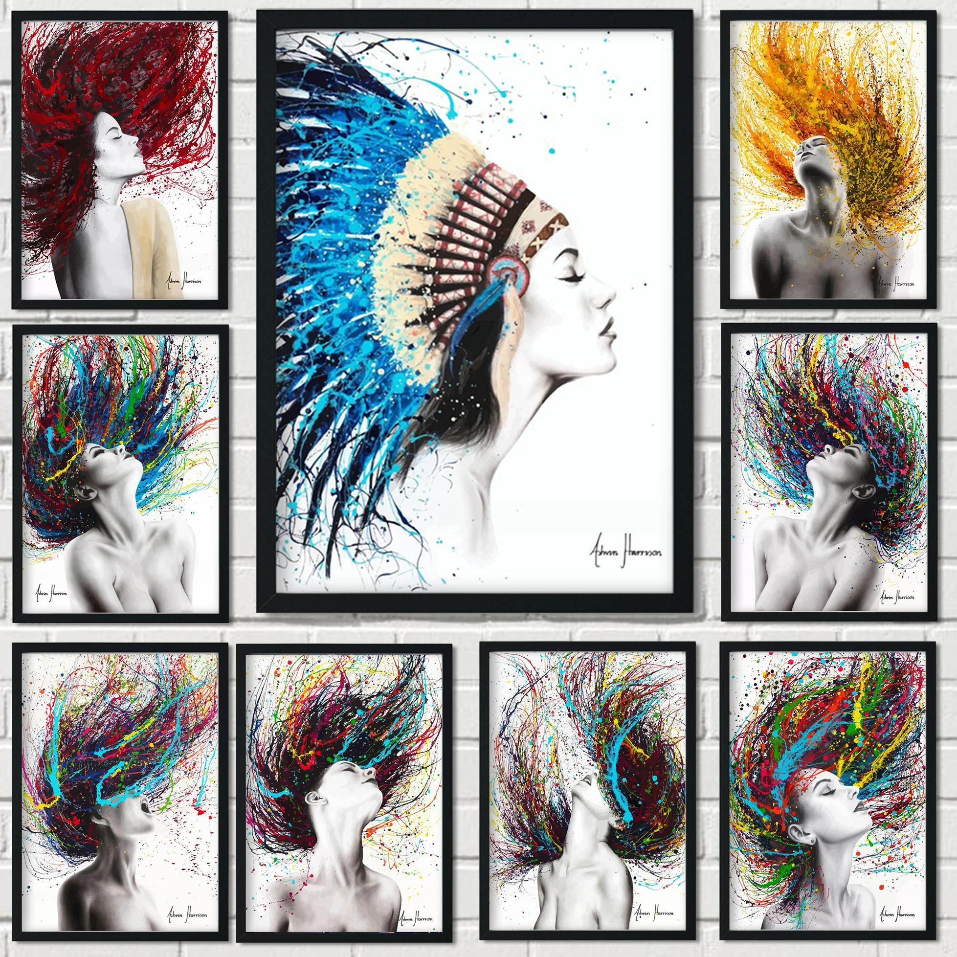 Diy Woman Oil Painting By Numbers Burning Desire Hair Girl Home Decor Wall Picture Canvas Cuadros Pintura Por Numeros Pintura