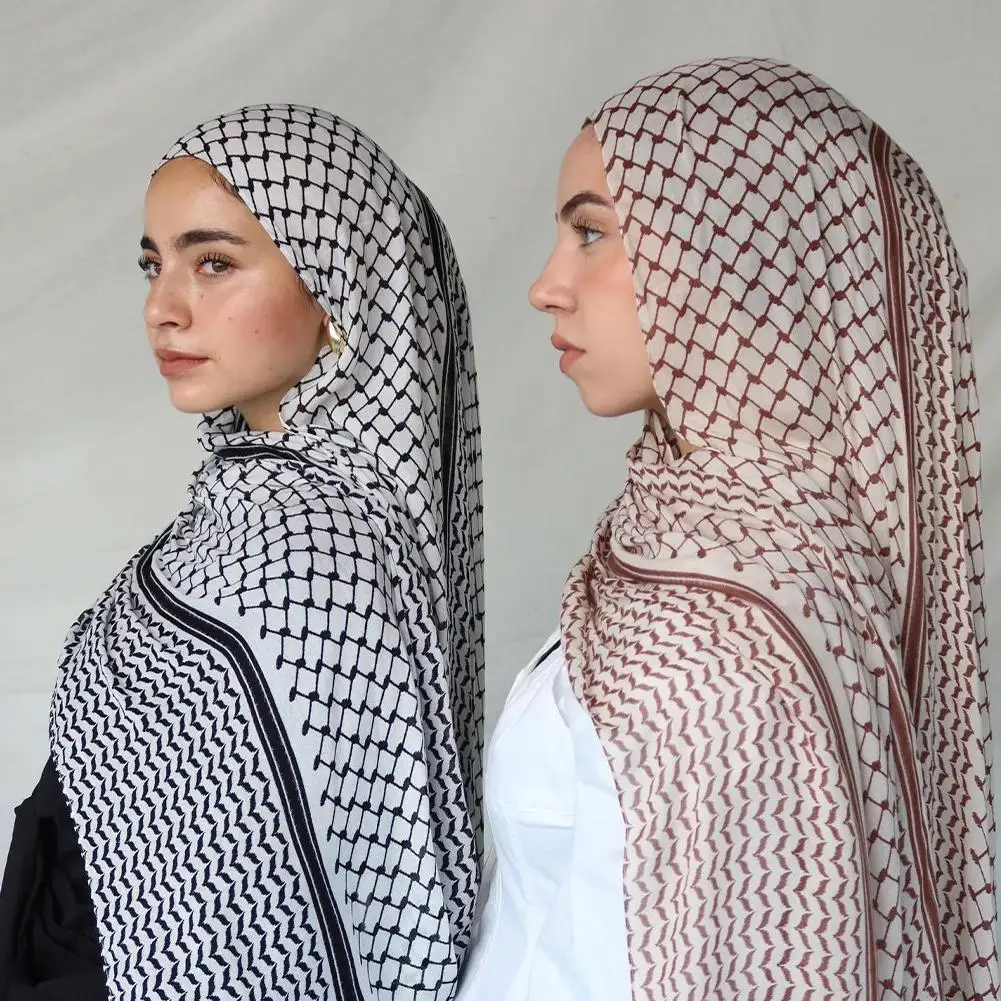 

Модный хиджаб Kuffiyeh, шифоновый шарф, женские мусульманские шарфы, шаль, дышащий фуляр, Дубайский хиджаб, шарф