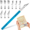 1PC Craft Knife with 9PCS Exacto Knife Blades Refills (#11, 16, 17), Exacto Knife and Extra Blades for Beginners 1