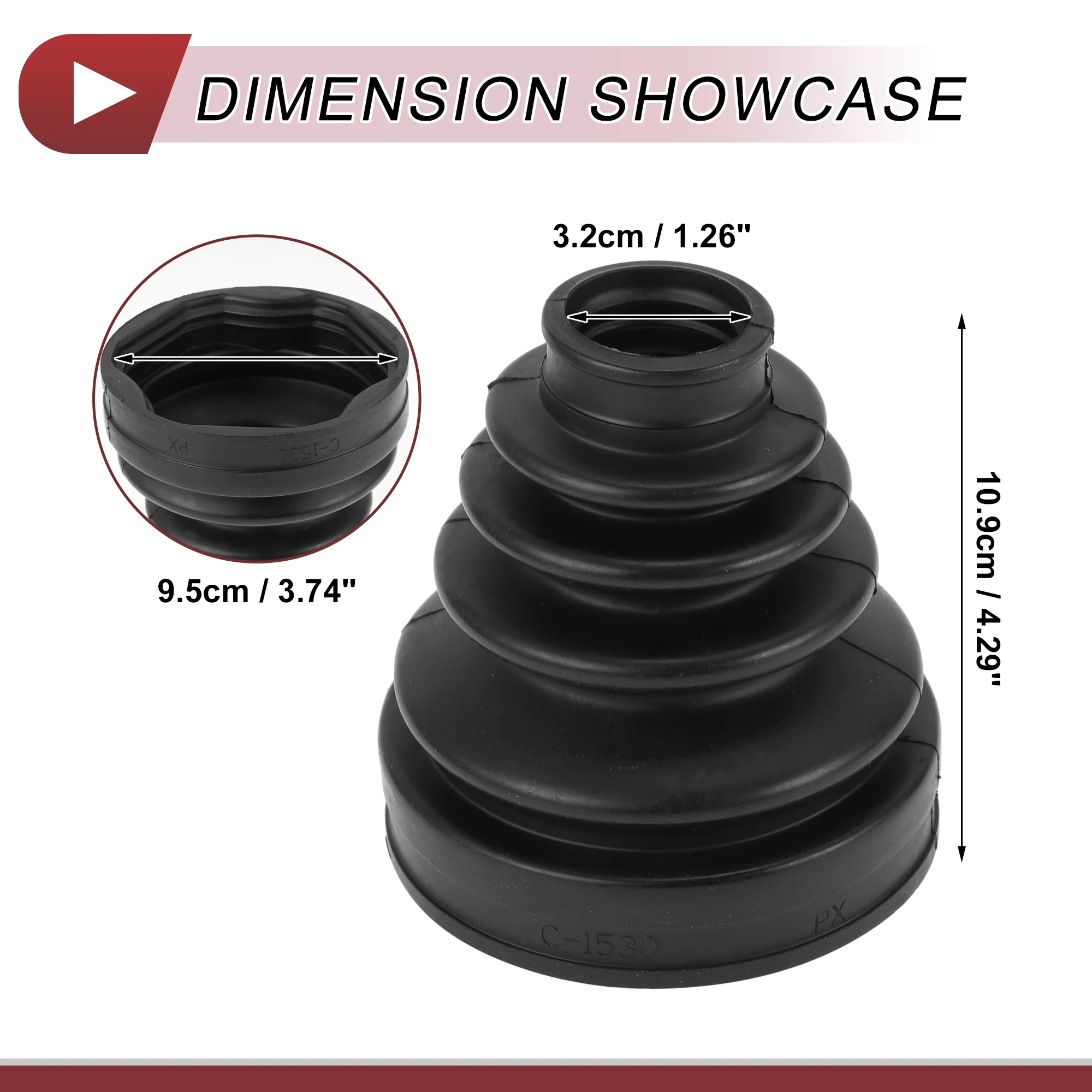 X Autohaux 1 Set CV Joint Boot Kit Inner Constant Velocity Joint Boot W/ Clamps for Lexus GX460 2011- No.443760090