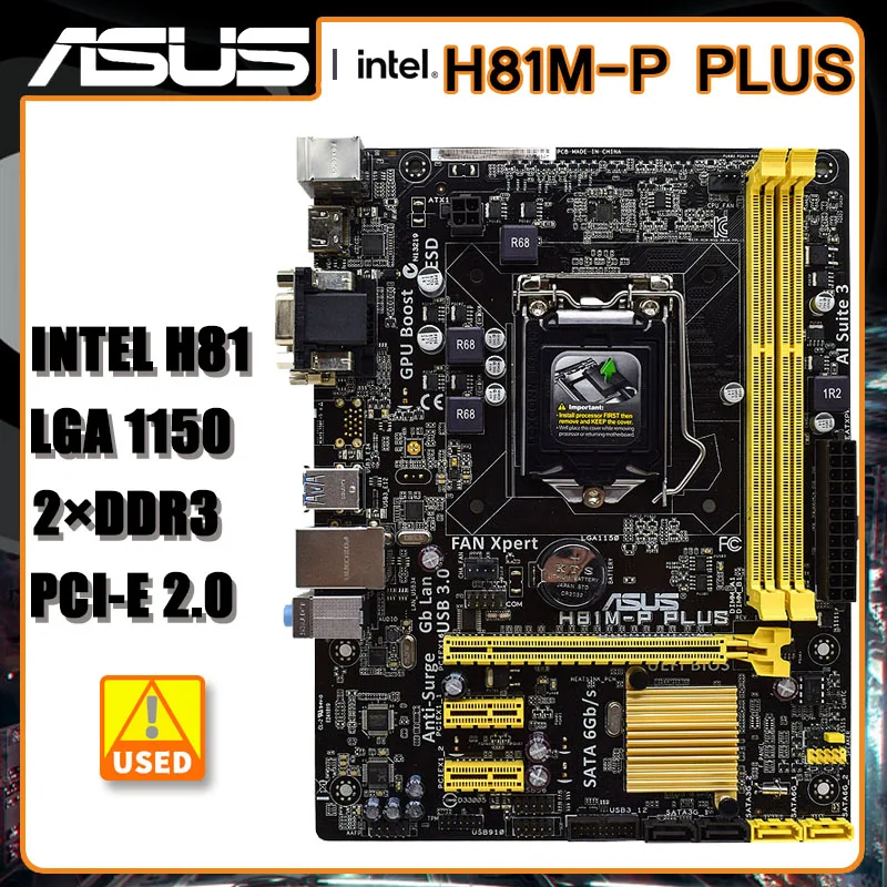 1150MotherboardIntelH81ASUSH81MPPLUSMotherboard1150DDR316G