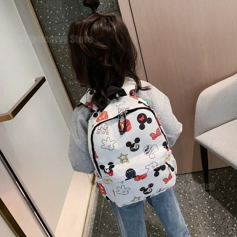 Disney Mickey Kids Backpack New Cute Cartoon Pattern Fashion Boys Girls Stationery Snack Textbook Schoolbag Outdoor Travel Gifts