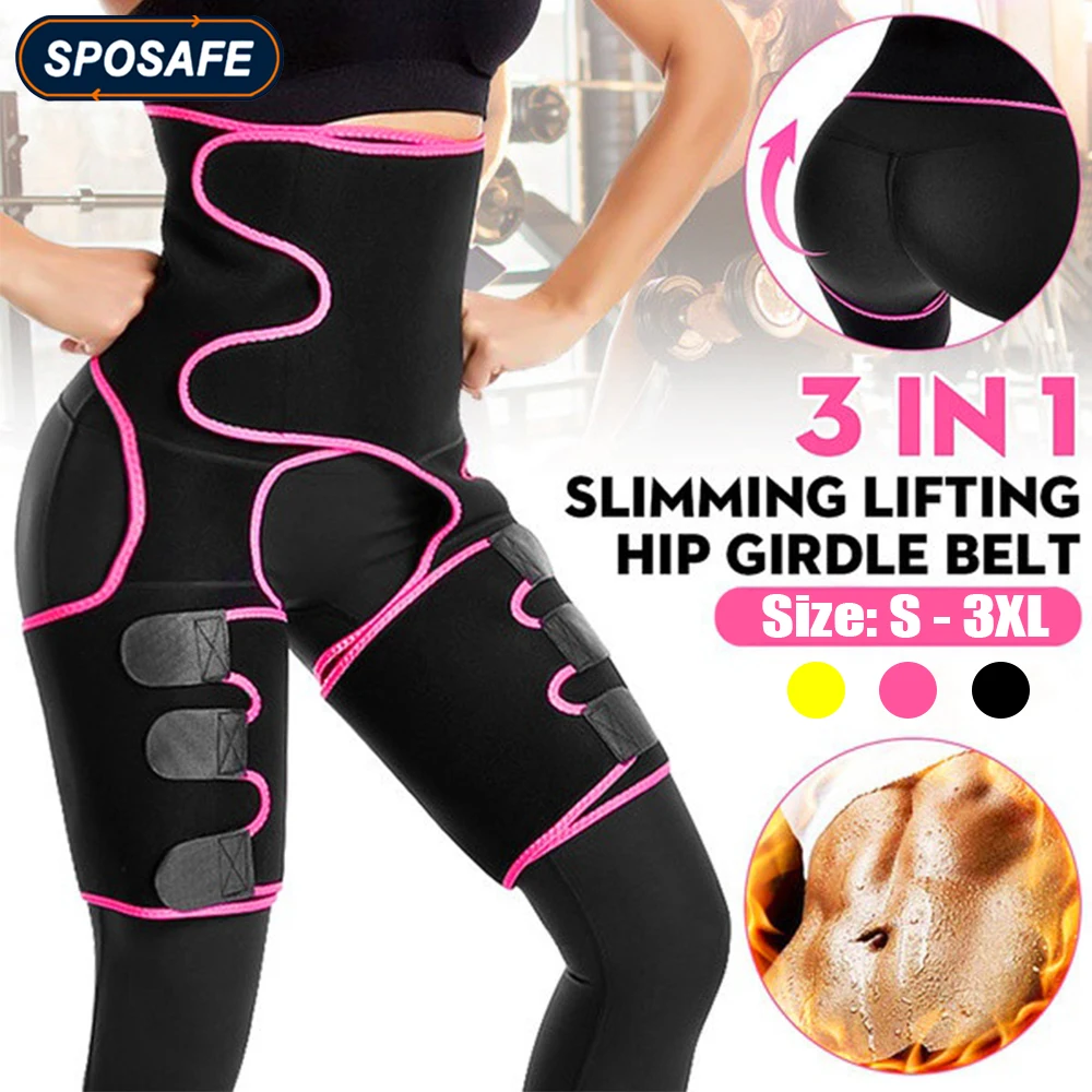 Higher Waist Thigh Trimmers with 8-Shaped Elastic Band 3 in 1 Butt Lifter Shaper Waist Trainer 2020 Upgrade New Booty Hip Enhancer for Women Weight Loss Workout Sweat 