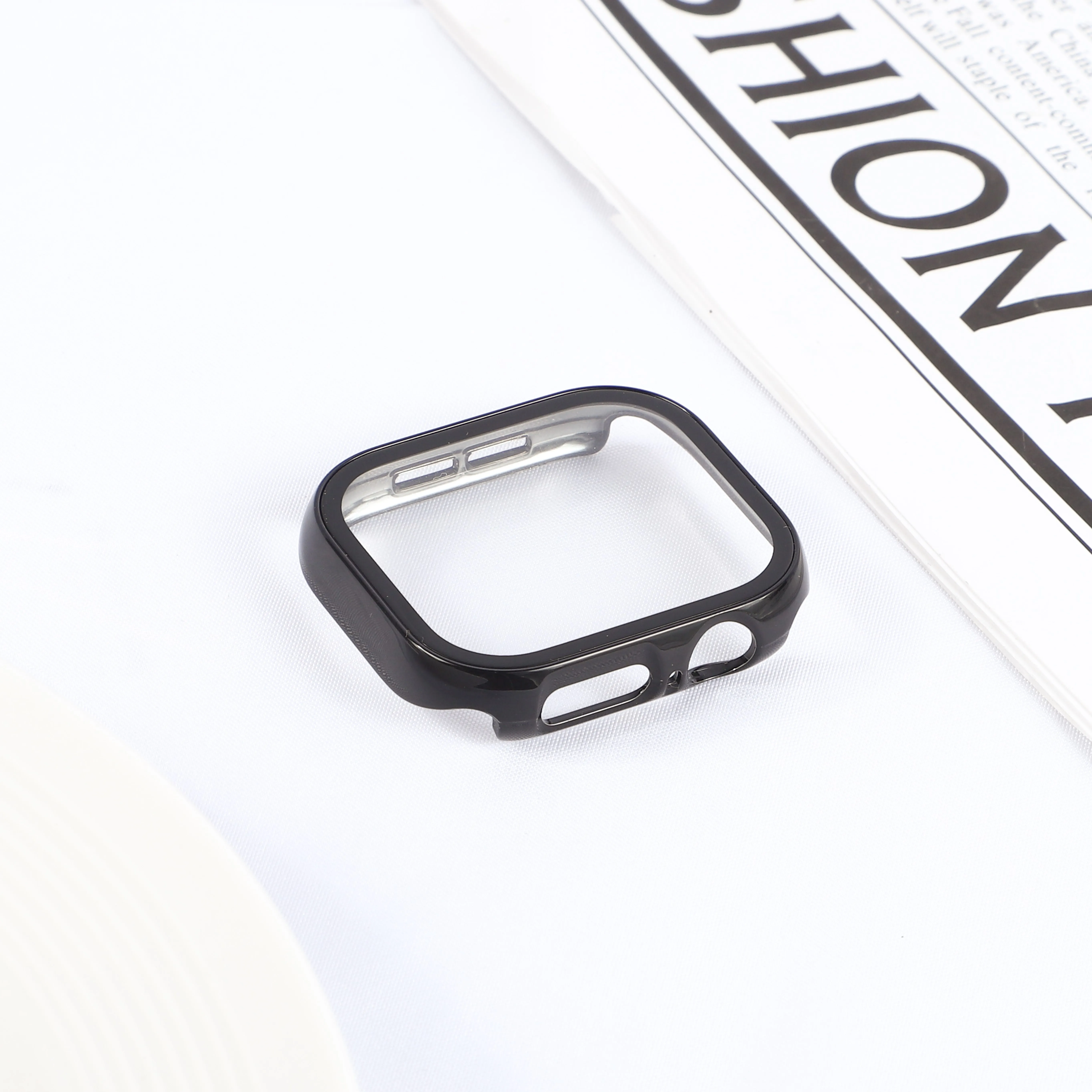 Apple Watch Case with Screen Protector - Plating Hard PC Bumper with Tempered Glass Cover