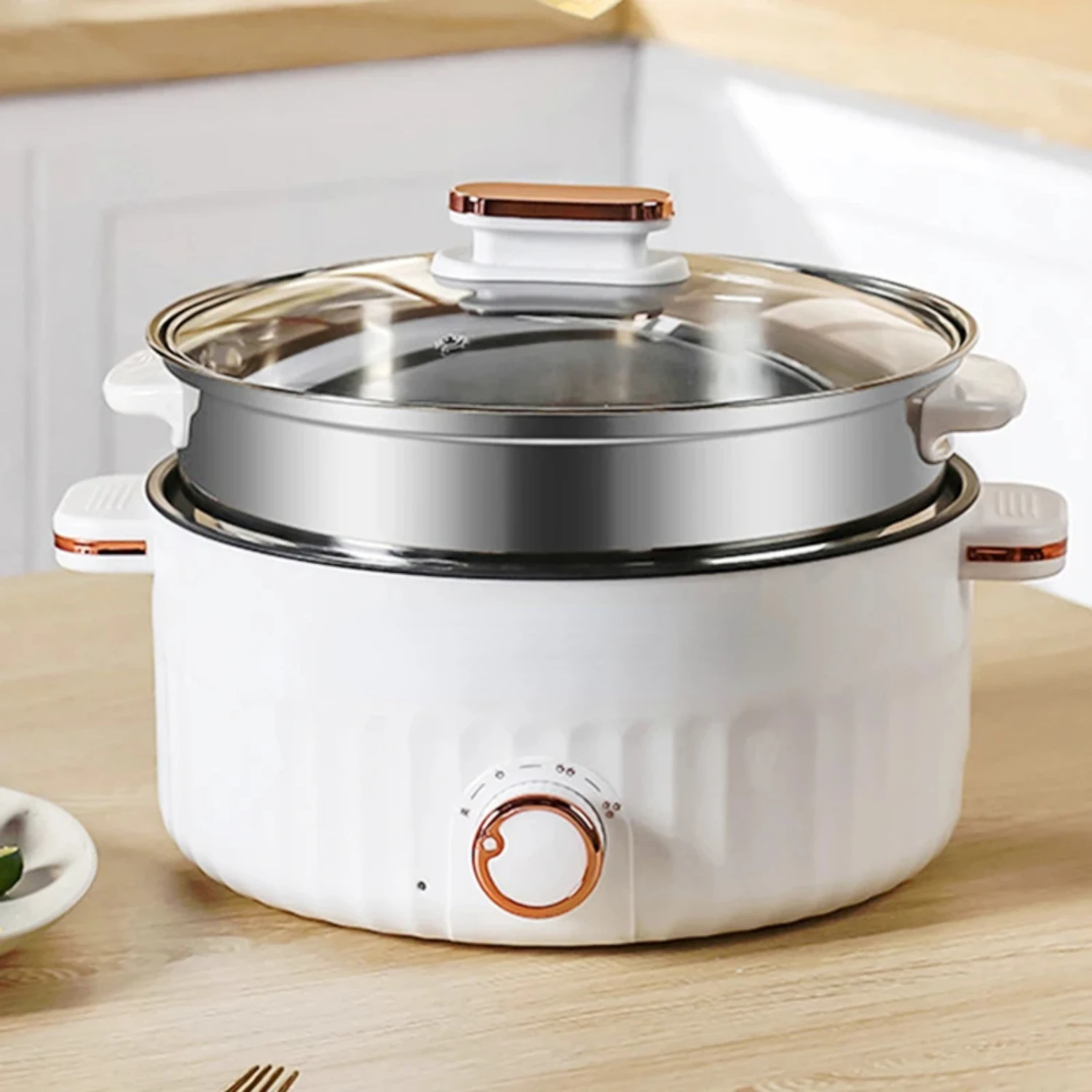 NEW Versatile, efficient, and convenient double layer multi cooker with EU plug-the perfect kitchen appliance for homes an