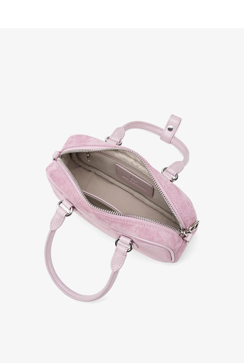 Split leather bowling bag, rear angle