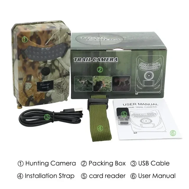 12MP Wild Animal Detector Trail Camera HD Waterproof Monitoring Infrared Heat Sensing Night Vision Outdoor Hunting Camera 5