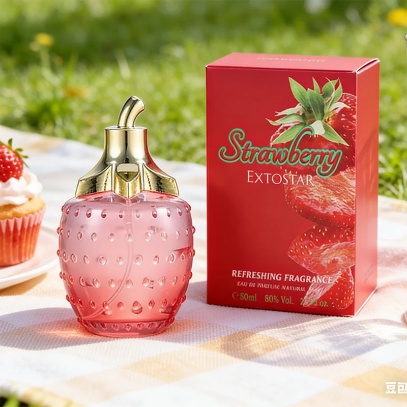 Eau de toilette de morango para mulher perfume rosa jasmim âmbar_voghion.com