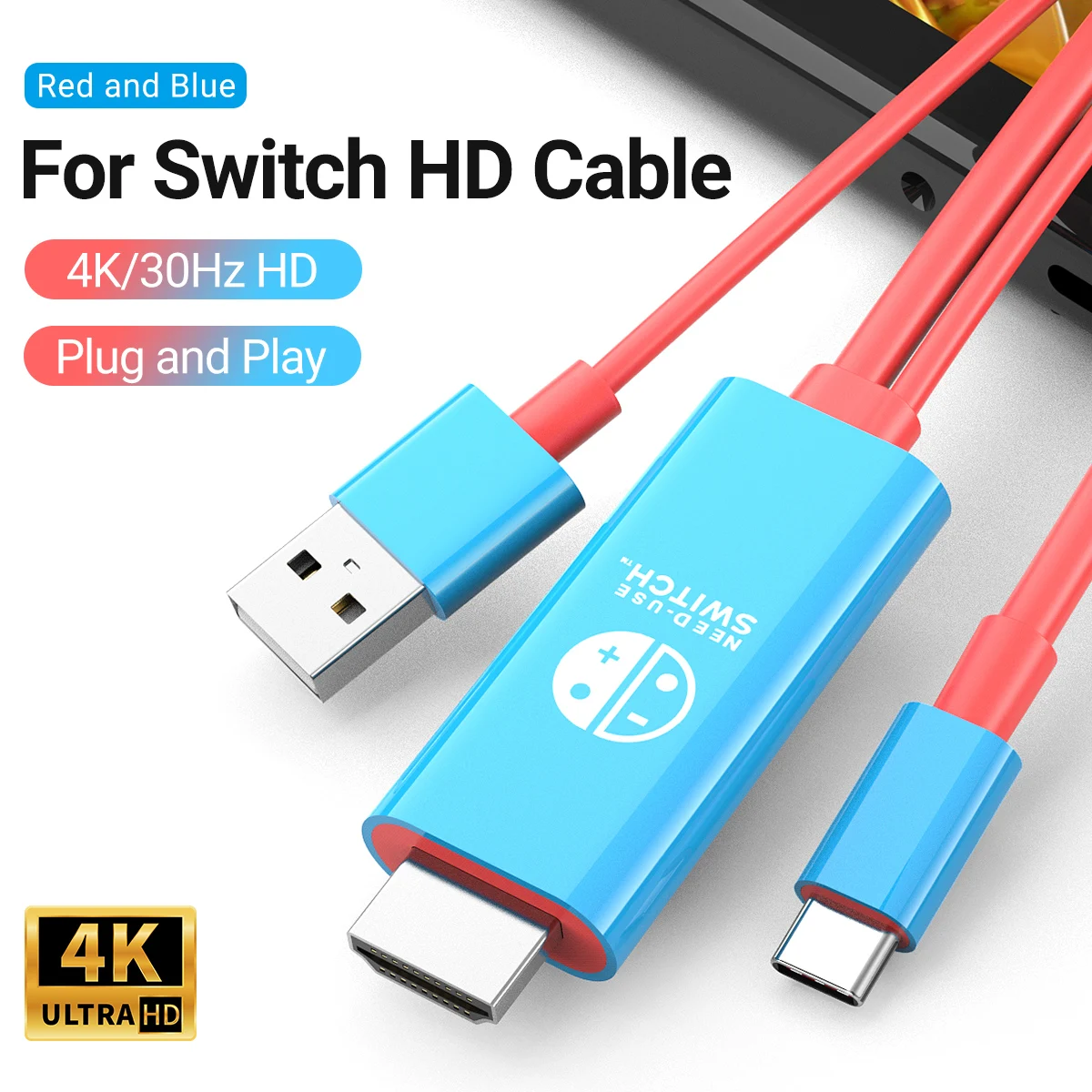 HDMI Cable Adapter 4K HD Type C with USB Charging