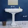 Bathroom Sink in White, Heavy Duty Pre-Drilled Widespread Faucet Holes with Overflow And Stain Resistant, bathroom sink 3