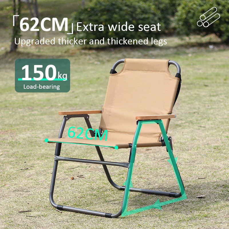 Chaise de pêche pliante large et confortable - Siège individuel pour camping, pique-nique et plage