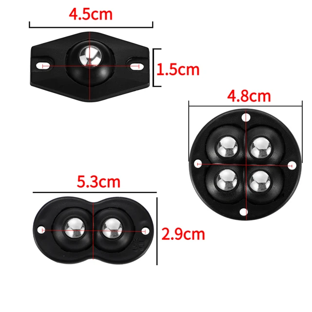 Kerekek A Bútorok Mozgatásához Kis Rozsdamentes Acél Henger -Ragasztó Caster Univerzális Görgőkerék - Image 2