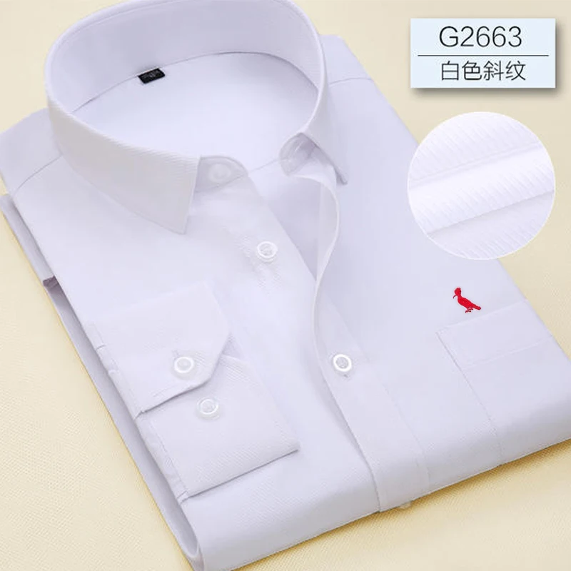 Novo stretch anti-rugas algodão camisas dos homens camisas de manga comprida para homens slim fit camisa social business blusa