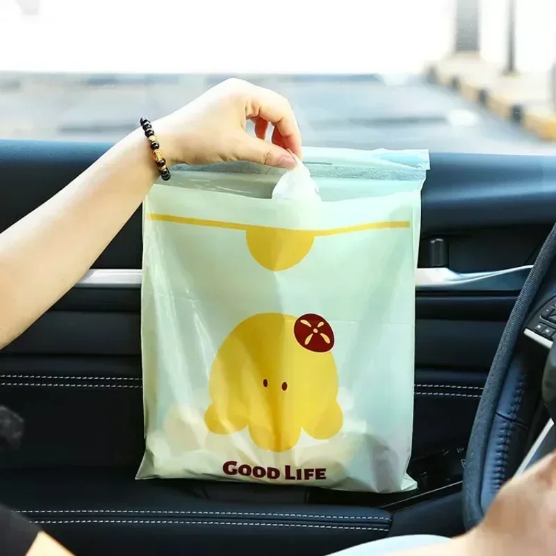 Disposable Self-Adhesive Car Biodegradable Trash Rubbish Holder Garbage Storage Bag For Auto Vehicle Office Kitchen