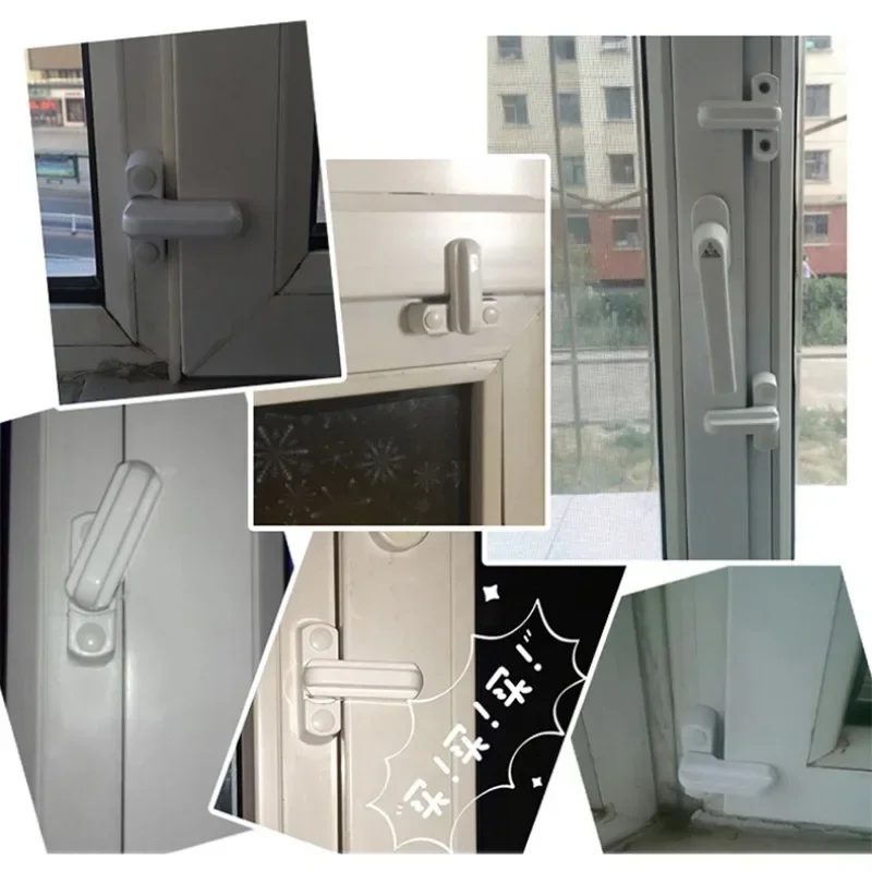 T-lock Window Door Sash Lock Safety Lever Handle Sweep Latch Child Safe Security Hardware Accessories Plastic Stainless Steel