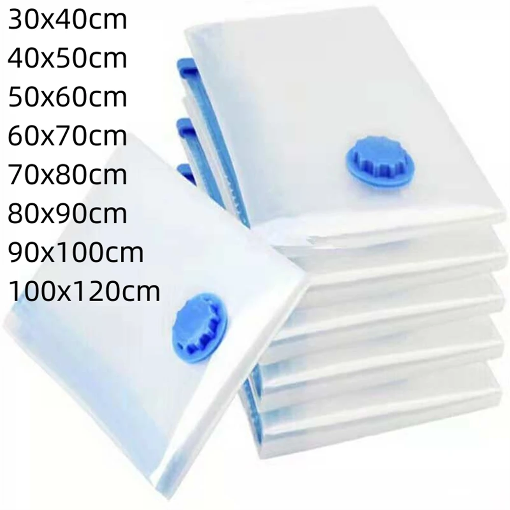 

Vacuum Storage Bags With Valve Transparent Folding Compressed Space Storage Bag Travel Seal Packet Organizers For Towel Cloth