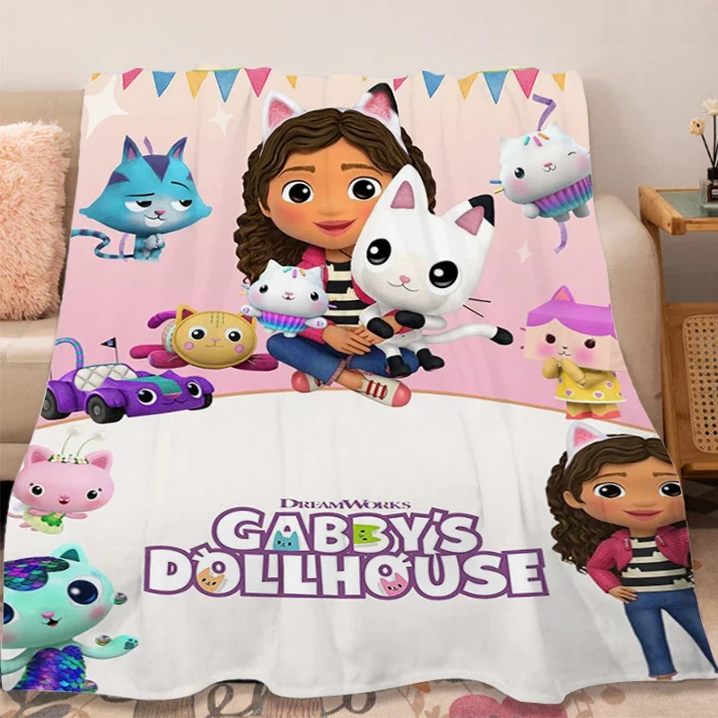 Flannel Blanket Sofa Winter G-Gabbys D-Dollhouse Lovely Warm Bed Fleece Custom Fluffy Soft Blankets Microfiber Bedding Kids Gift 2
