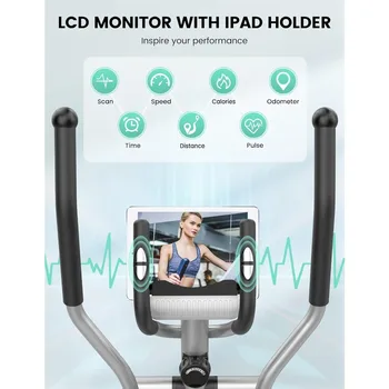 THERUN Elliptical Machine for Home, Magnetic Hyper-Quiet Compact Elliptical Exercise Machine w/ 8 Levels Adjustable Resistance, 3