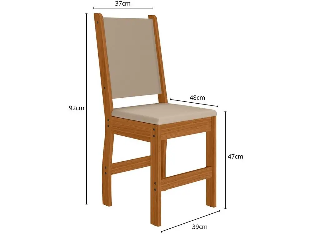 Mesa de Cozinha 4 Cadeiras Retangular Bellagio Poliman Móveis 4