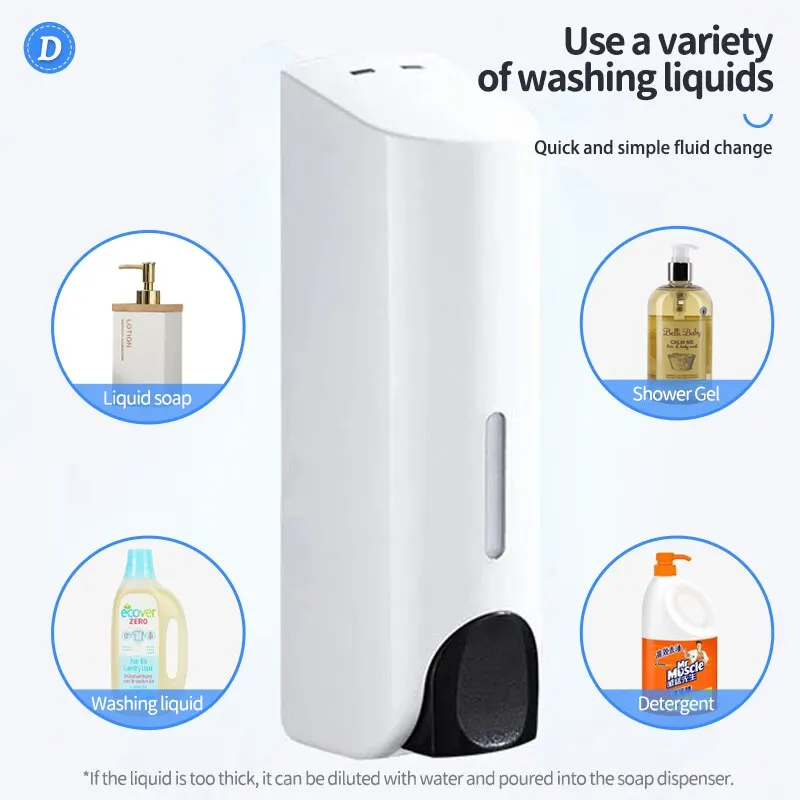 Manual Press Soap Dispenser Bathroom Wall-mounted Shampoo Body Wash Dispenser Bottle Soap Box Hotel-style Bathroom Facilities soap dispenser soap pump shower dispenser soap dispenser head wall mounted dispenser