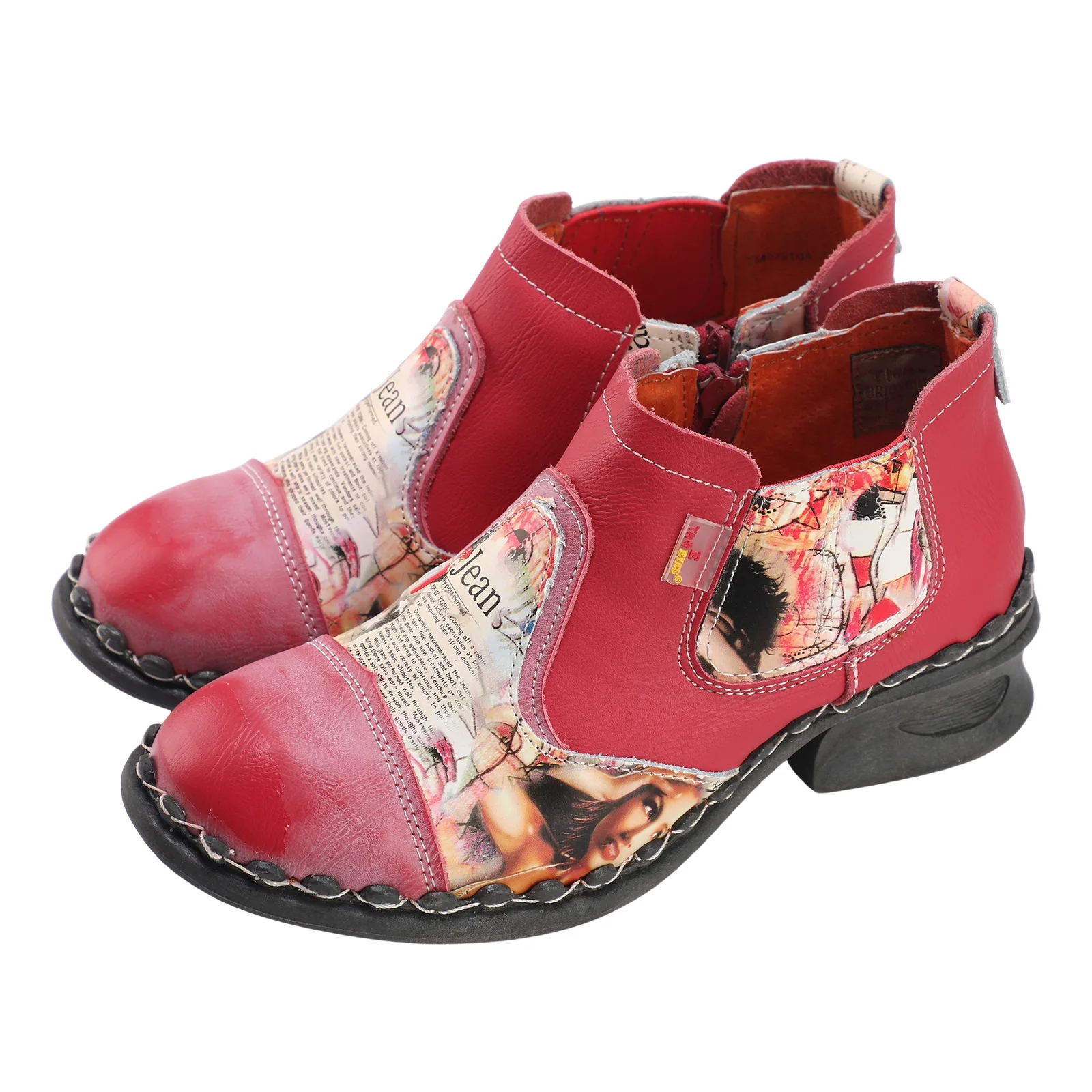 

Women's Ankle Booties Shoes Slip on with Zipper for Ourdoor