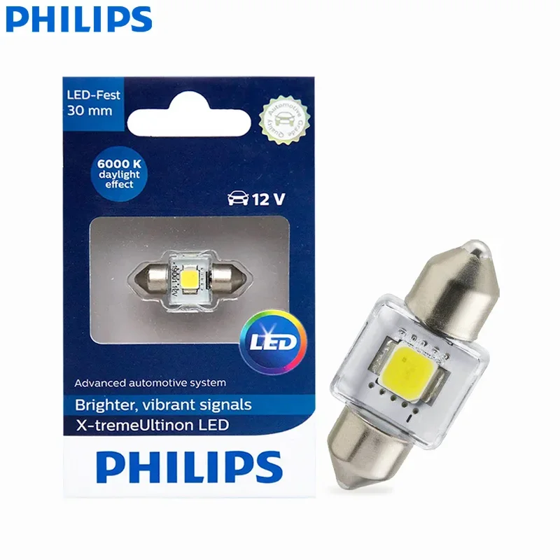 Philips-LED-Festoon-C5W-30mm-X-treme-Ultinon-6000K-Bright-White ...