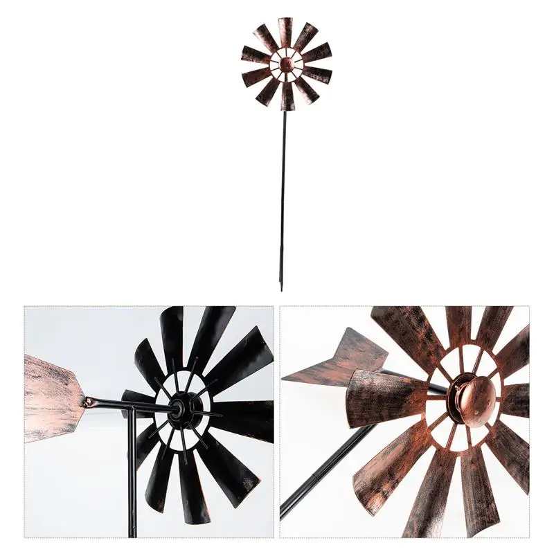 Out-Door-Decormill-Garden-Ground-Inserted-Pinwheel-Decorative-Pinwheel-Iron-Rotatory-Out-Door-Decormill-Plug-In.jpg Out Ajtó Dekormill Kerti Földterület Beillesztett Pinkerék Dekoratív Vas Rotációs Plug-In Kert - Image 2