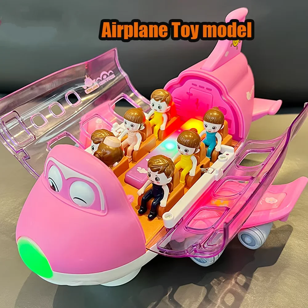 Electric Airplane Toy Model with Music and Lights for Kids