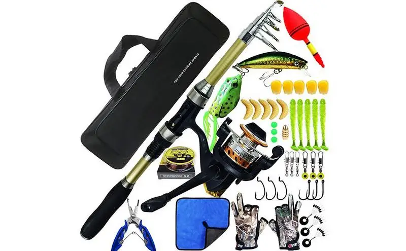 

Casting Fishing Rod Combo Telescopic Rod And Baitcasting Reel With Lure Line Max Drag 8kg For Bass Trout