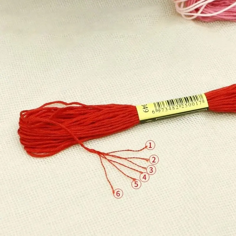 Cross Stitch Embroidery Thread 200 Fixed Colors Each 7.8-8 Meters 6 Strands