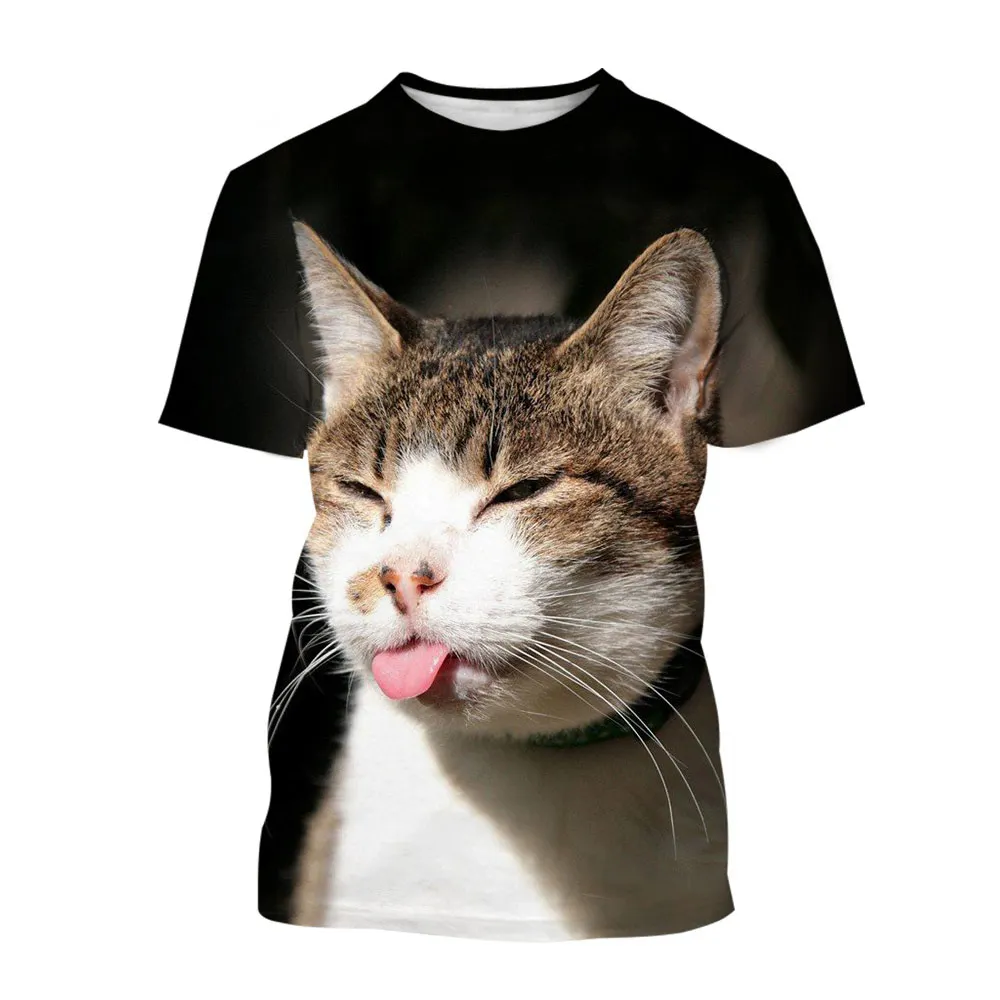 New3DFunnyAnimalCatgraphictshirtsSummerFashionCuteHipHop
