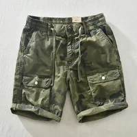 Men's Outdoor Travel Camouflage Shorts Summer Japanese Harajuku Hip Hop Modis Cargo Shorts Male Loose Joggers Beach Capris Pants 1