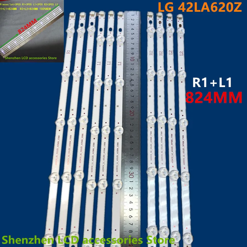 

LED backlight strip for LG 42LA620Z LCD backlight bar 6916L-1214A/1215A/1216A/1217A 6916L-1412A/1413A/1414A/1415A R1+L1=824MM